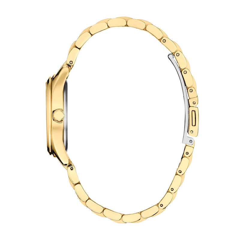 Ladies' Citizen Peyten Gold-Tone Stainless Steel Watch with Mother-of-Pearl Dial (EM1232-59D)