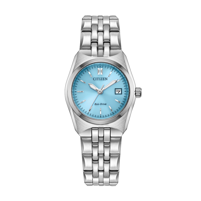 Ladies' Citizen Corso Stainless Steel Watch with Light Blue Dial (EW2291-51L)