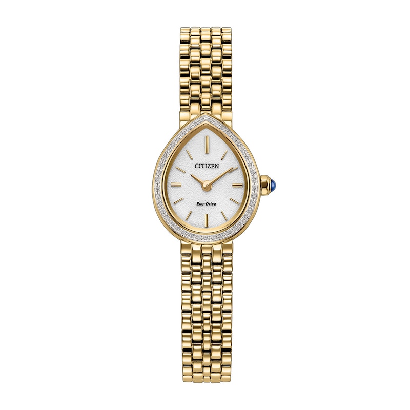 Ladies' Citizen Mini L Rainell Limited Edition Gold-Tone IP Stainless Steel Watch with White Dial (EX1542-52A)