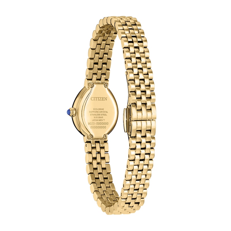 Ladies' Citizen Mini L Rainell Limited Edition Gold-Tone IP Stainless Steel Watch with White Dial (EX1542-52A)