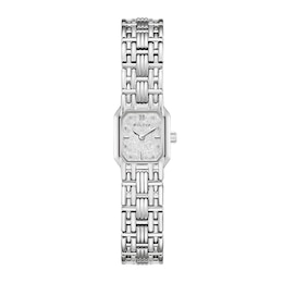 Ladies' Bulova Goddess Of Time Stainless Steel Watch with Silver-White Dial (96P263)