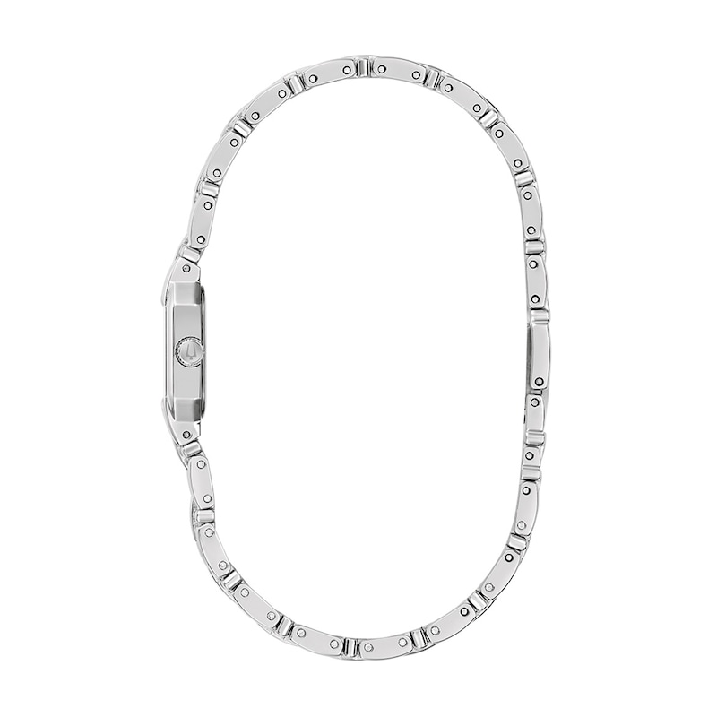 Ladies' Bulova Goddess Of Time Stainless Steel Watch with Silver-White Dial (96P263)