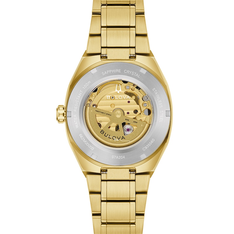 Men's Bulova Surveyor Automatic Gold-Tone Stainless Steel Watch with Black Dial (97A204)
