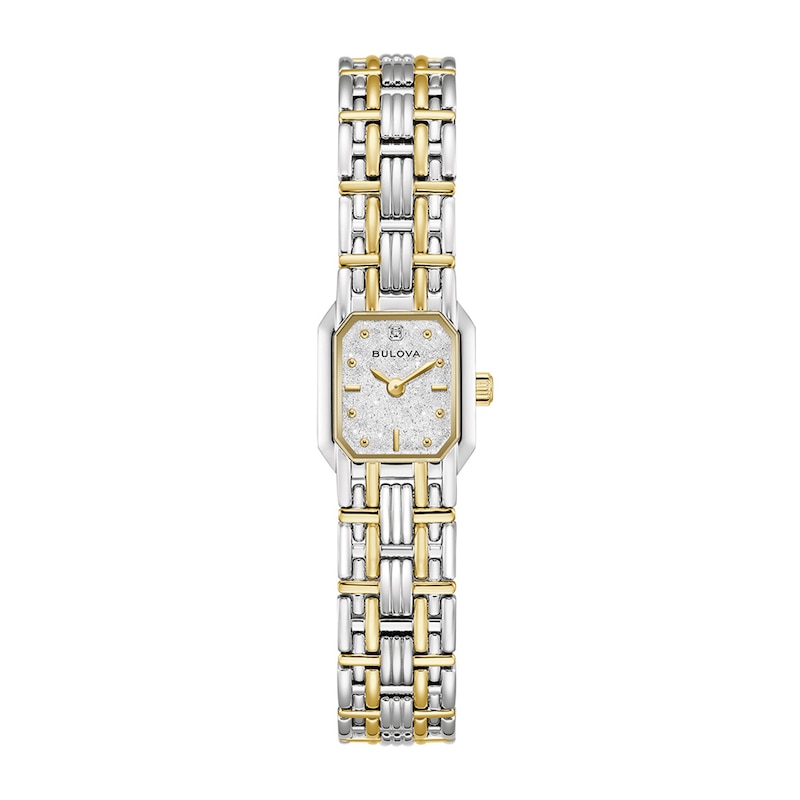 Ladies' Bulova Goddess Of Time Two-Tone Stainless Steel Watch with Silver-White Dial (98P237)
