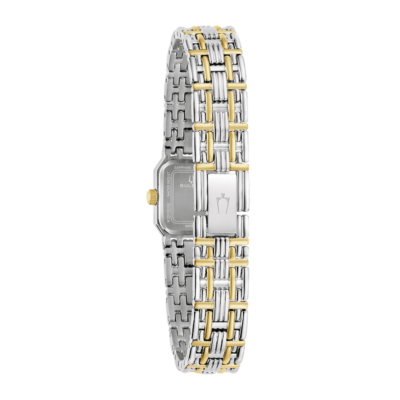 Ladies' Bulova Goddess Of Time Two-Tone Stainless Steel Watch with Silver-White Dial (98P237)