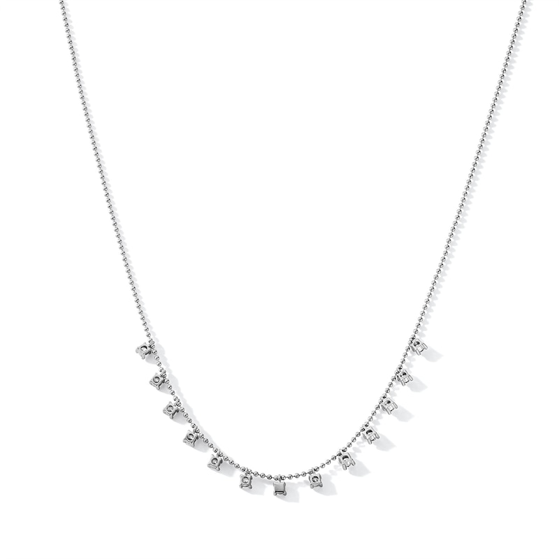 0.50 CT. T.W. Lab-Grown Diamond Dangle Necklace in Sterling Silver (F/SI2) - 18"