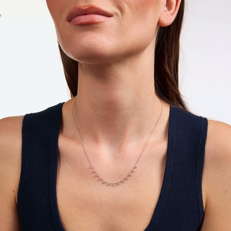 0.50 CT. T.W. Lab-Grown Diamond Dangle Necklace in Sterling Silver (F/SI2) - 18"