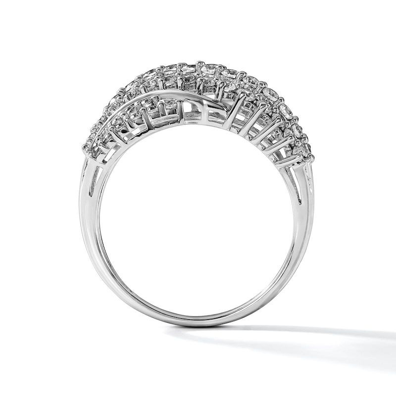 1.00 CT.T.W. Lab-Grown Diamond Multi-Row Wave Fashion Ring in Sterling Silver (F/SI2)