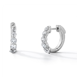 1.00 CT. T.W. Lab-Grown Diamond Graduated Five-Stone Hoop Earrings in Sterling Silver (F/SI2)