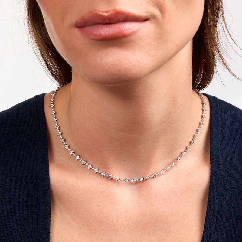 6.00 CT. T.W. Lab-Grown Diamond Quartet Necklace in Sterling Silver (F/VS2) - 17"