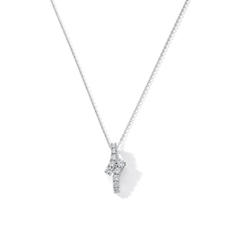 1.00 CT. T.W. Lab-Grown Diamond Graduated Bypass Necklace in Sterling Silver (F/VS2) - 18"