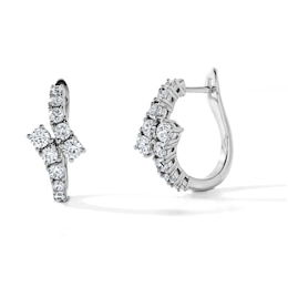 0.95 CT. T.W. Lab-Grown Diamond Bypass Hoop Earrings in Sterling Silver (F/VS2)