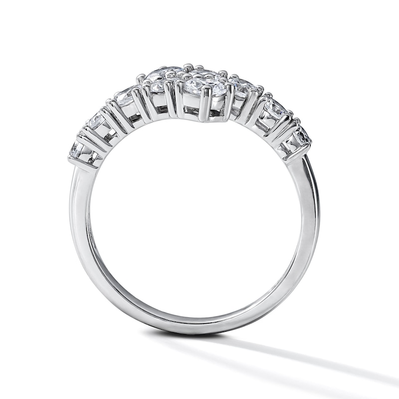 1.00 CT. T.W. Lab-Grown Diamond Graduated Bypass Fashion Ring in Sterling Silver (F/VS2)