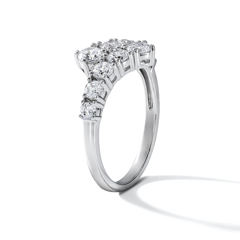 1.00 CT. T.W. Lab-Grown Diamond Graduated Bypass Fashion Ring in Sterling Silver (F/VS2)