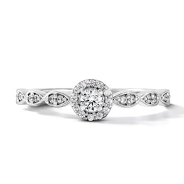 0.20 CT. T.W. Diamond Frame Promise Ring in Sterling Silver