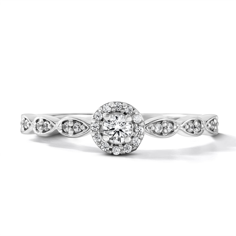 0.20 CT. T.W. Diamond Frame Promise Ring in Sterling Silver