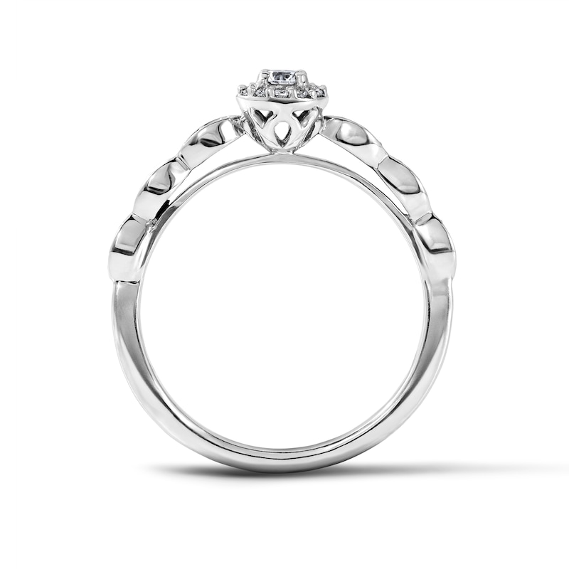 0.20 CT. T.W. Diamond Frame Promise Ring in Sterling Silver