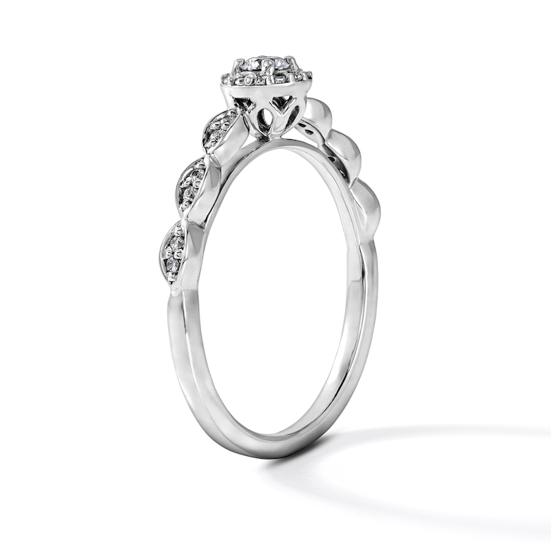 0.20 CT. T.W. Diamond Frame Promise Ring in Sterling Silver
