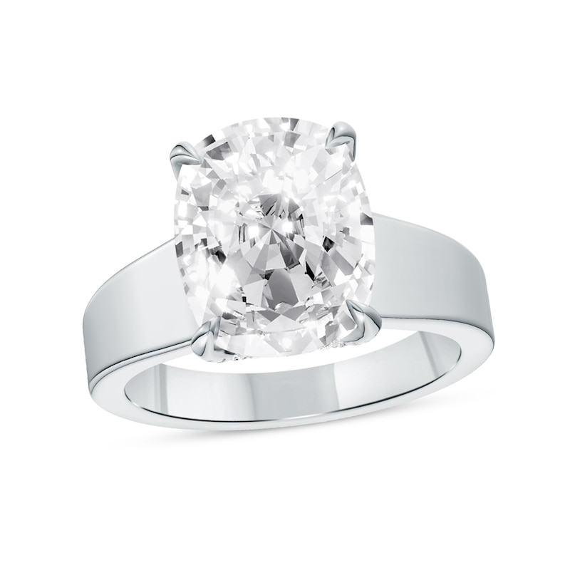 5.25 CT. T.W. Cushion-Cut Certified Lab-Grown Diamond Solitaire Hidden Frame Engagement Ring in 14K Gold (F/VS2