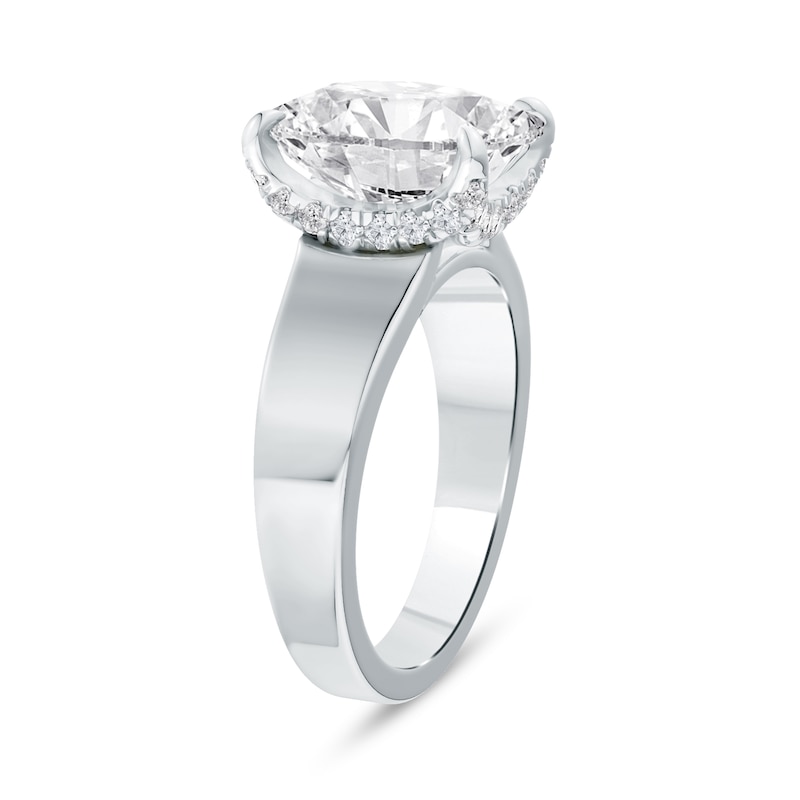 5.25 CT. T.W. Cushion-Cut Certified Lab-Grown Diamond Solitaire Hidden Frame Engagement Ring in 14K Gold (F/VS2
