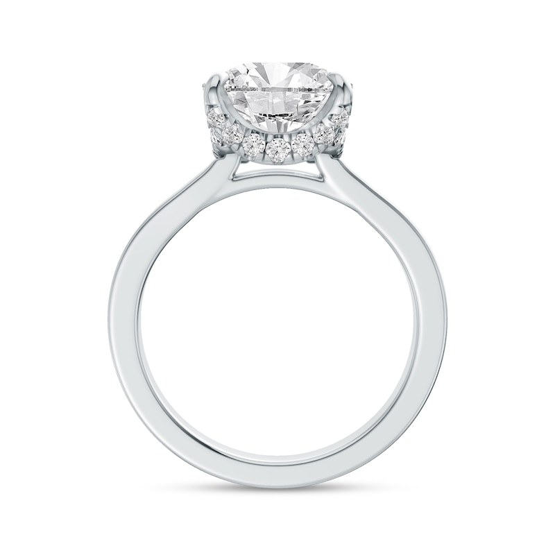 5.25 CT. T.W. Cushion-Cut Certified Lab-Grown Diamond Solitaire Hidden Frame Engagement Ring in 14K Gold (F/VS2