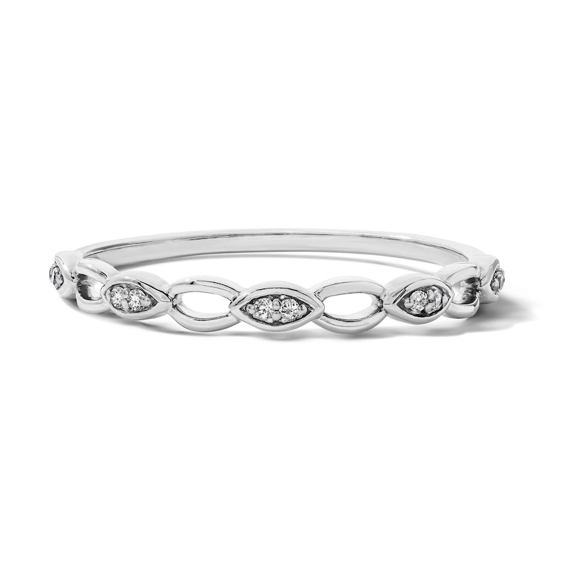 Diamond Accent Stackable Marquise Ring 10K White Gold