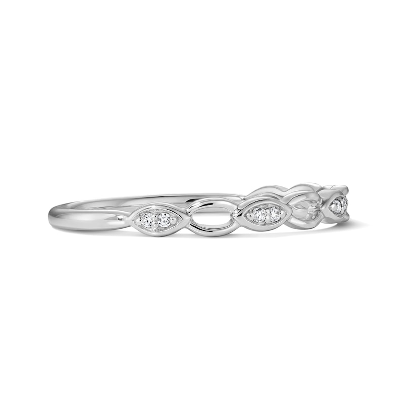 Diamond Accent Stackable Marquise Ring 10K White Gold