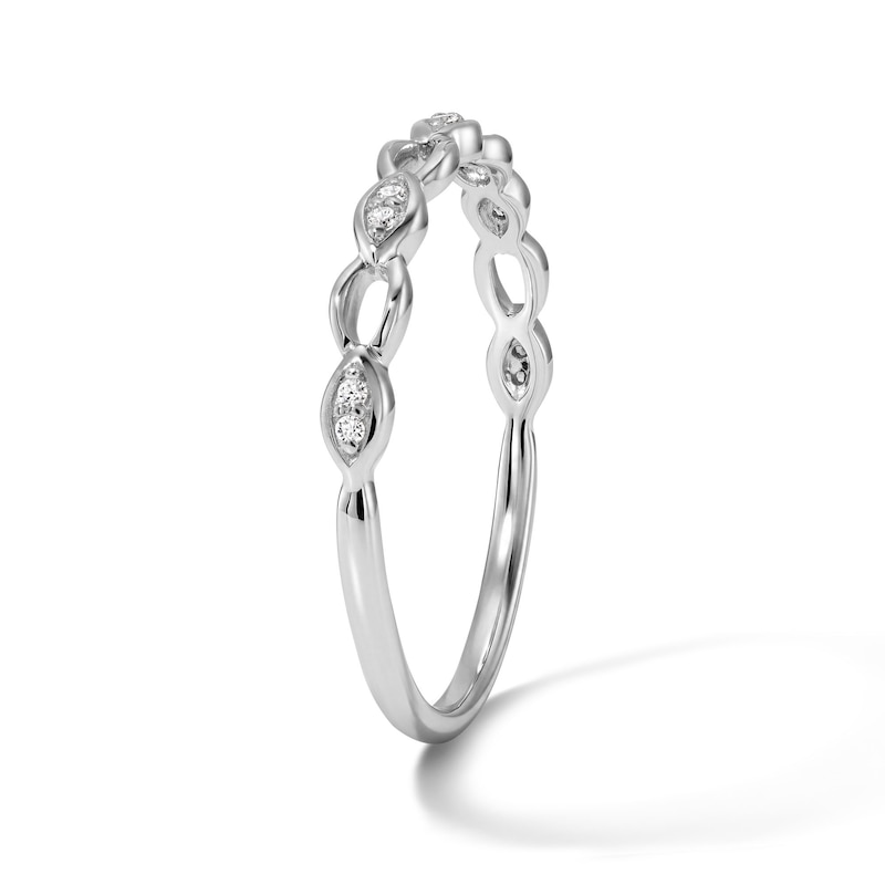 Diamond Accent Stackable Marquise Ring 10K White Gold