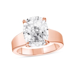 5.25 CT. T.W. Cushion-Cut Certified Lab-Grown Diamond Solitaire Hidden Frame Engagement Ring in 14K Rose Gold (F/VS2)