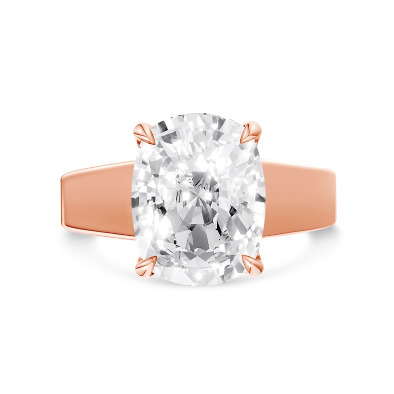 5.25 CT. T.W. Cushion-Cut Certified Lab-Grown Diamond Solitaire Hidden Frame Engagement Ring in 14K Rose Gold (F/VS2)