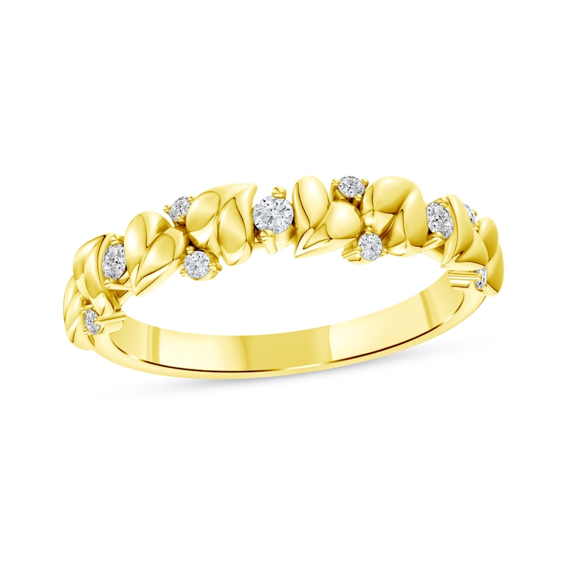 0.15 CT. T.W. Lab-Grown Diamond Alternating Hearts Ring 14K Gold (F/VS2)