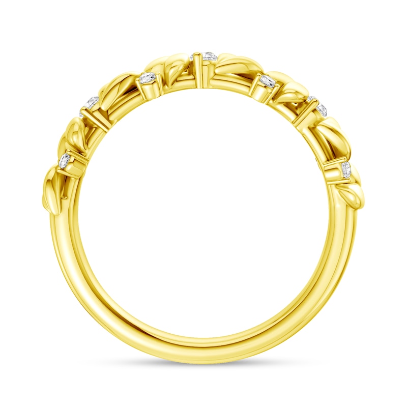 0.15 CT. T.W. Lab-Grown Diamond Alternating Hearts Ring 14K Gold (F/VS2)