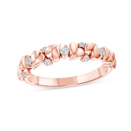0.15 CT. T.W. Lab-Grown Diamond Alternating Hearts Ring in 14K Rose Gold (F/VS2)