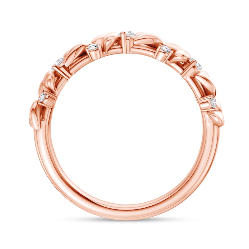 0.15 CT. T.W. Lab-Grown Diamond Alternating Hearts Ring in 14K Rose Gold (F/VS2)