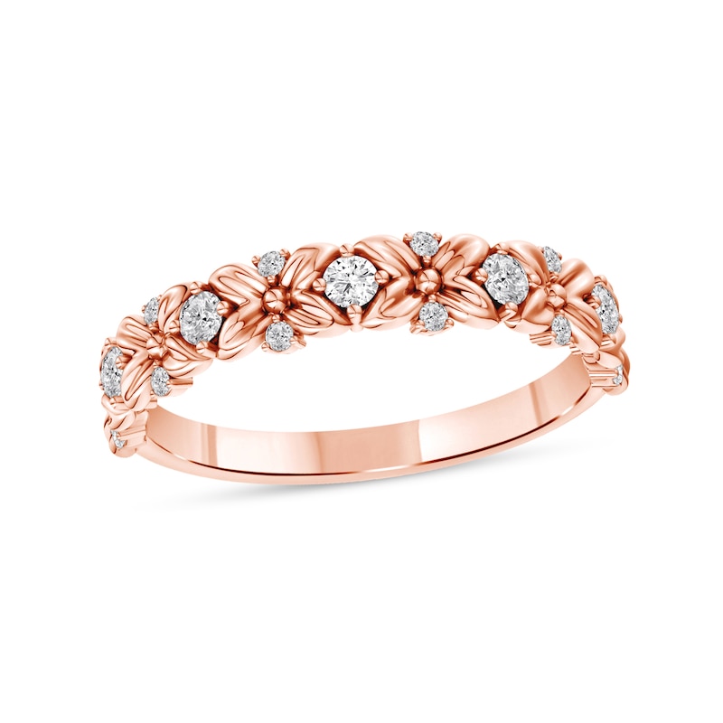 0.20 CT. T.W. Lab-Grown Diamond Flower Ring in 14K Rose Gold (F/VS2)