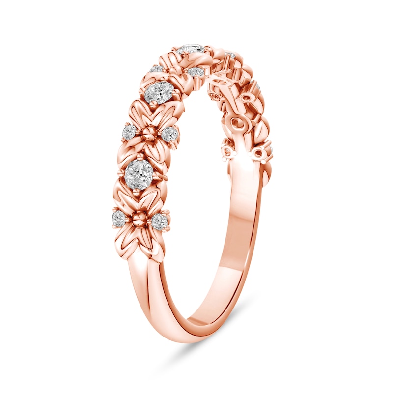 0.20 CT. T.W. Lab-Grown Diamond Flower Ring in 14K Rose Gold (F/VS2)