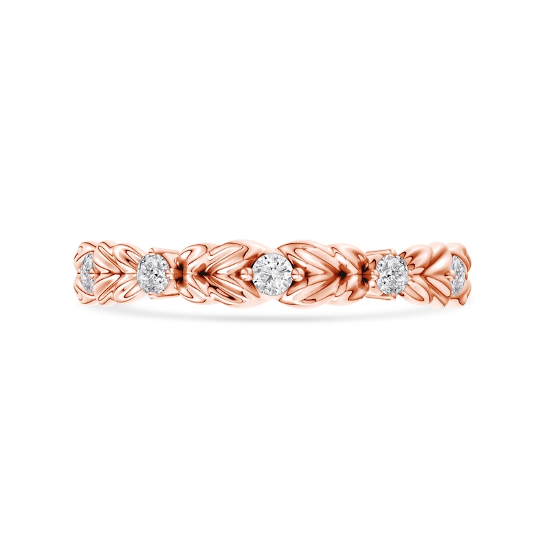 0.15 CT. T.W. Lab-Grown Diamond Botanical Ring in 14K Rose Gold (F/VS2)