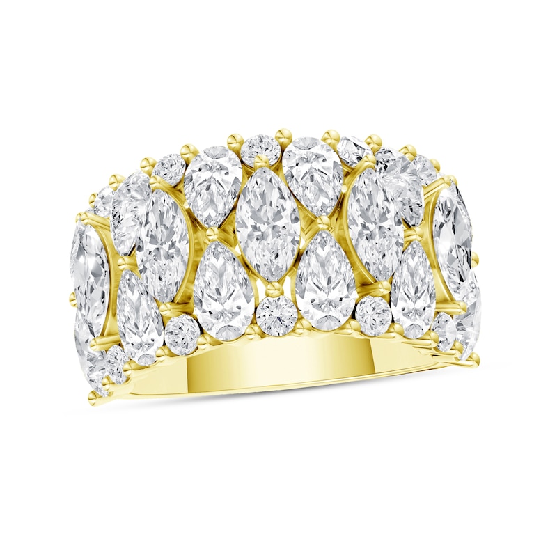 4.00 CT. T.W. Marquise-Cut and Pear-Shaped Lab-Grown Diamond Ring 14K Gold (F/VS2)