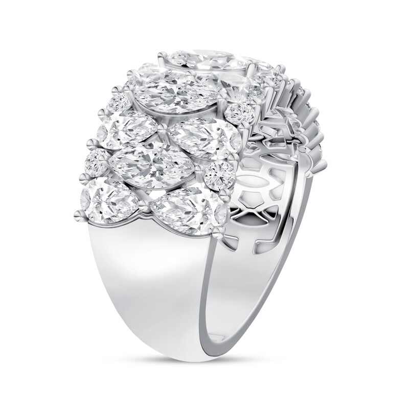 4.00 CT. T.W. Marquise-Cut and Pear-Shaped Lab-Grown Diamond Ring in 14K Gold (F/VS2