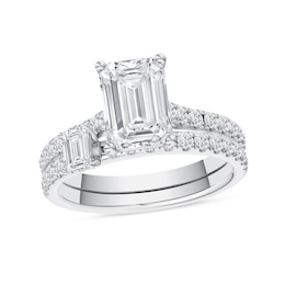 2.75 CT. T.W. Emerald-Cut Certified Lab-Grown Diamond Bridal Set in 14K White Gold (F/VS2)