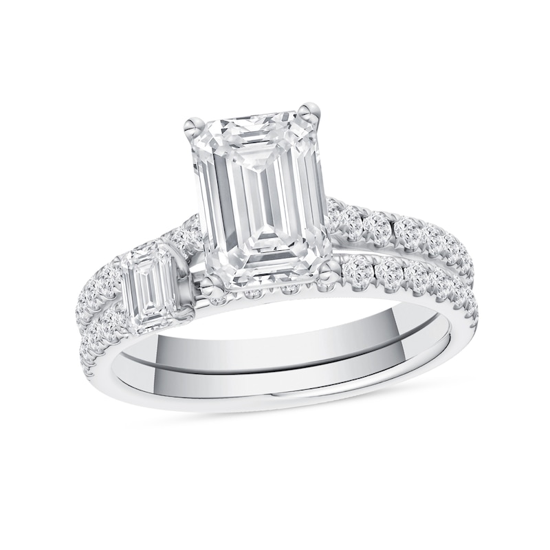 2.75 CT. T.W. Emerald-Cut Certified Lab-Grown Diamond Bridal Set in 14K Gold (F/VS2
