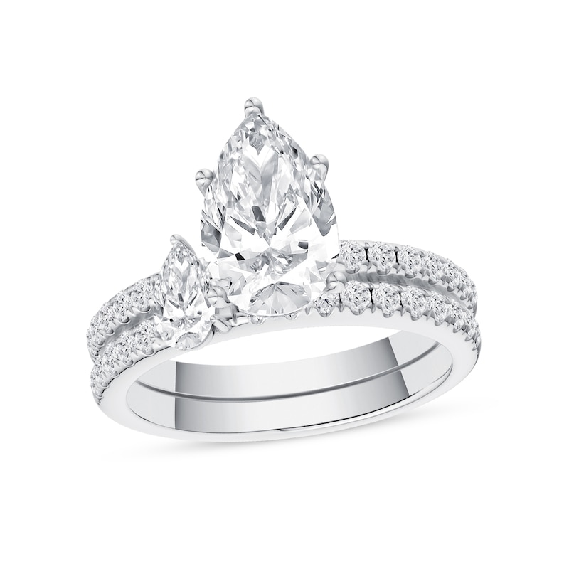 2.75 CT. T.W. Pear-Shaped Certified Lab-Grown Diamond Bridal Set in 14K Gold (F/VS2