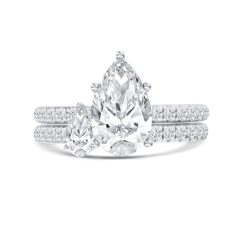 2.75 CT. T.W. Pear-Shaped Certified Lab-Grown Diamond Bridal Set in 14K Gold (F/VS2