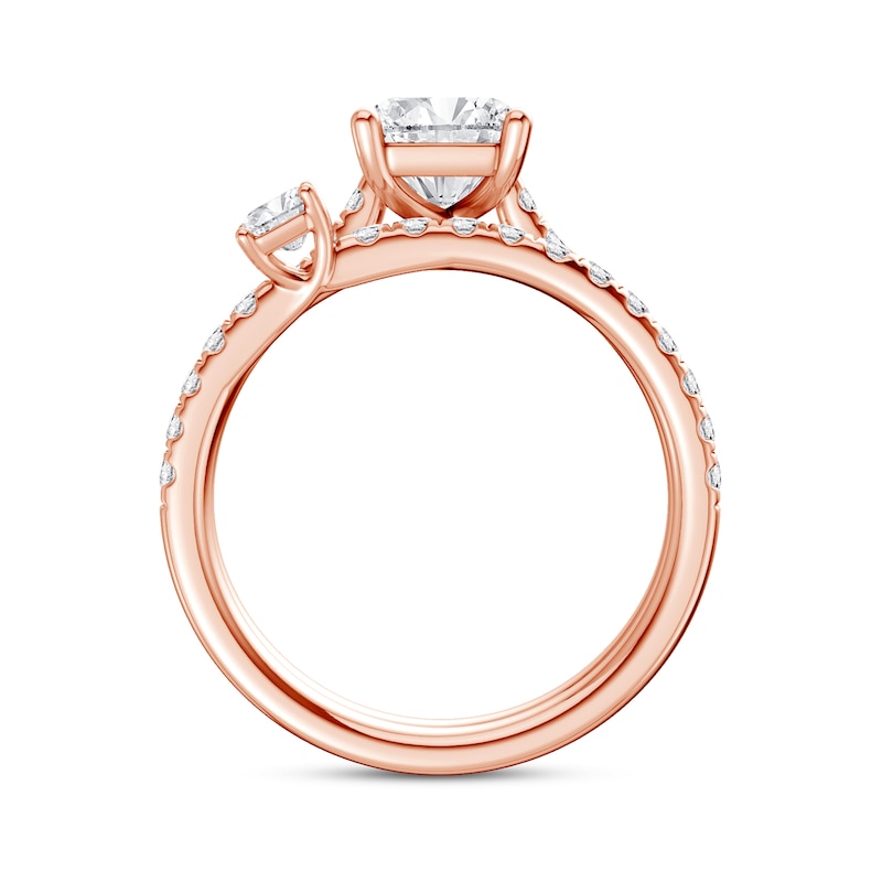 2.75 CT. T.W. Emerald-Cut Certified Lab-Grown Diamond Bridal Set in 14K Rose Gold (F/VS2)
