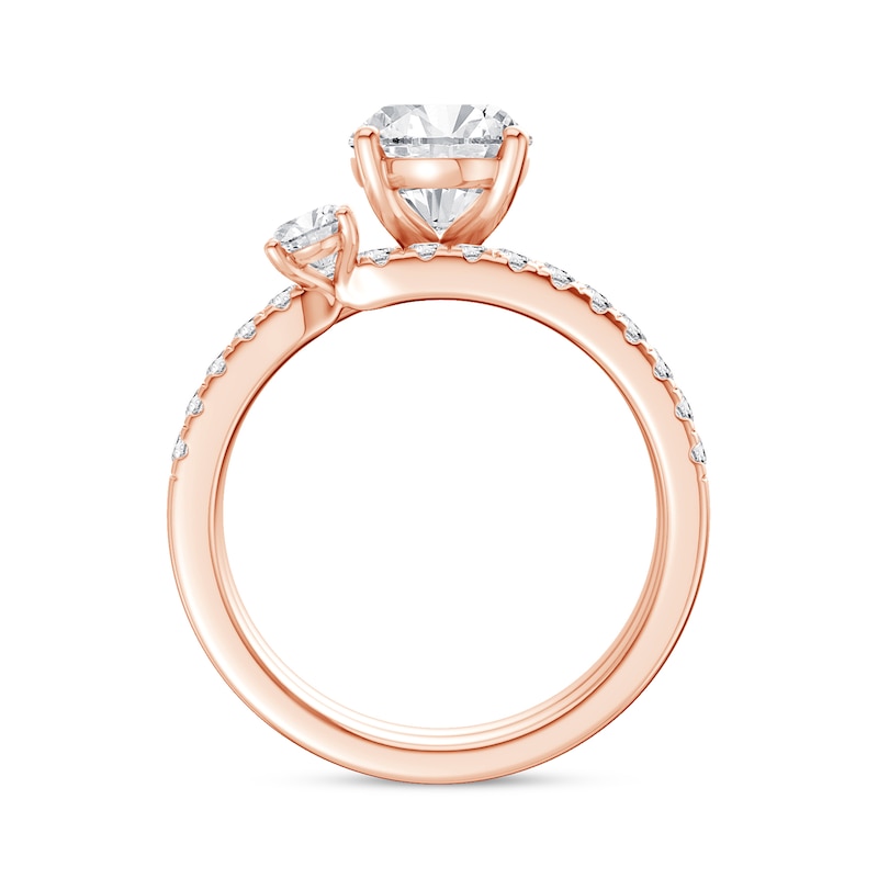 2.75 CT. T.W. Oval Certified Lab-Grown Diamond Bridal Set in 14K Rose Gold (F/VS2)