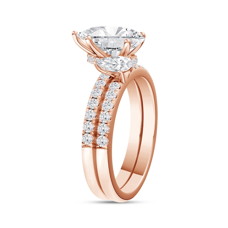 2.75 CT. T.W. Pear-Shaped Certified Lab-Grown Diamond Bridal Set in 14K Rose Gold (F/VS2)