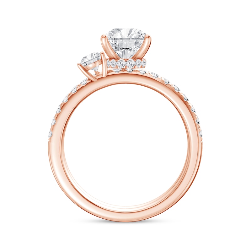 2.75 CT. T.W. Pear-Shaped Certified Lab-Grown Diamond Bridal Set in 14K Rose Gold (F/VS2)