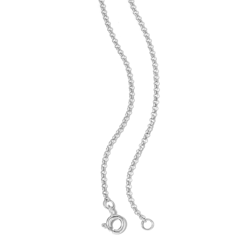 Square-Cut Sky Blue Topaz and White Lab-Created Sapphire Scatter Necklace in Sterling Silver - 17"