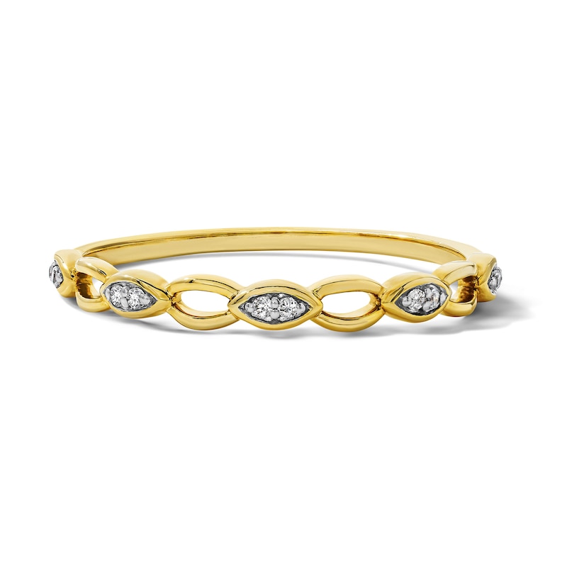 Diamond Accent Marquise Link Diamond Band in 10K Gold