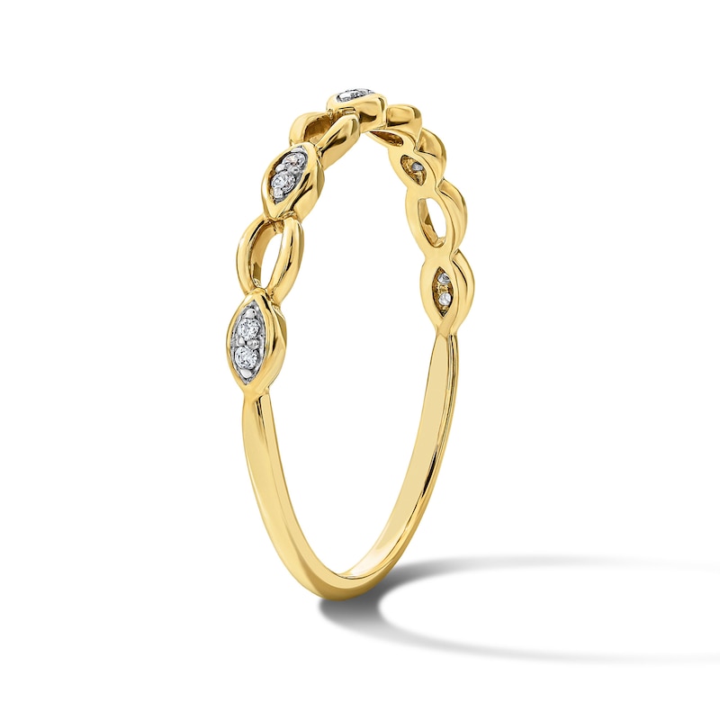 Diamond Accent Marquise Link Diamond Band in 10K Gold